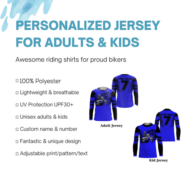 Custom Dirt Bike Jersey Send It UPF30+ Kid Adult Motocross MX Racing Long Sleeves Off-road Bikers NMS1116