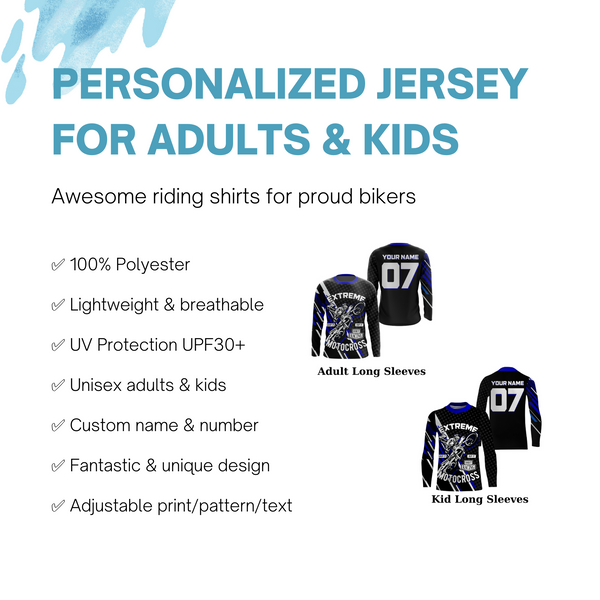 Extreme Motocross Jersey Personalized UV Protective Dirt Bike MX Racing Long Sleeves NMS1164