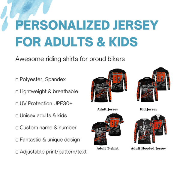 Custom red racing jersey UPF30+ youth men women MX shirt dirt bike freestyle off-road motorcycle PDT06