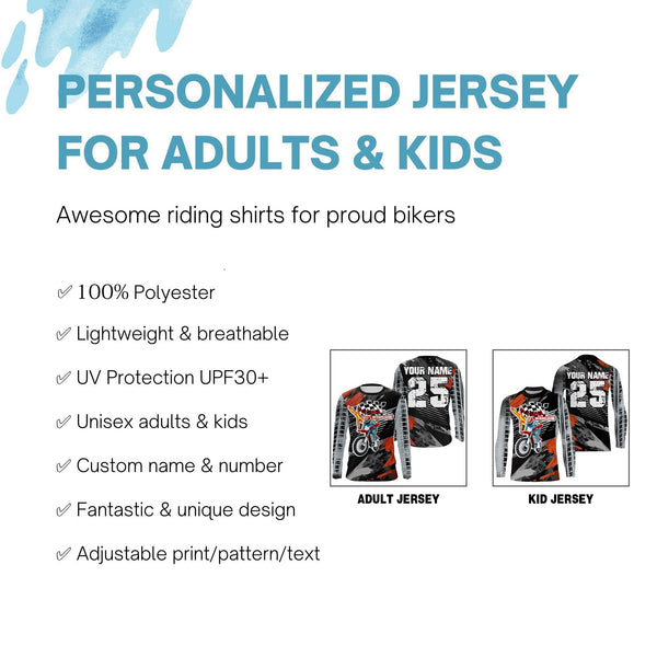Extreme Motocross racing jersey UPF30+ personalized men women kids bikers dirt bike long sleeves NMS1080