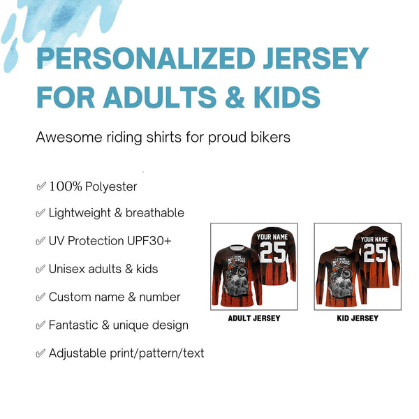 Extreme Motocross skull personalized jersey UPF30+ dirt bike long sleeves Hell Crosser motorcycle NMS1052