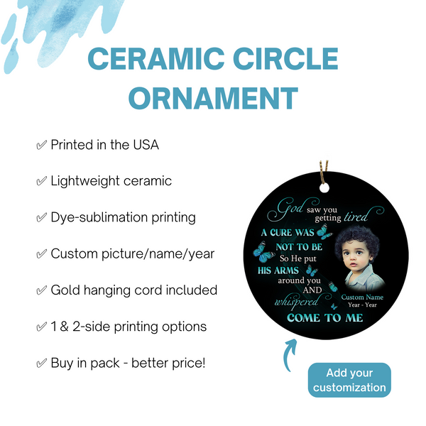 Personalized Memorial Ornament with Picture, Christmas Remembrance Sympathy Gift Loss of Loved One NOM312