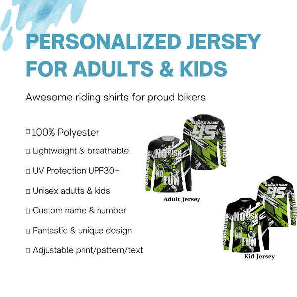 No Risk No Fun Motocross Jersey Personalized UV Protective Dirt Bike MX Racing Long Sleeves NMS1162