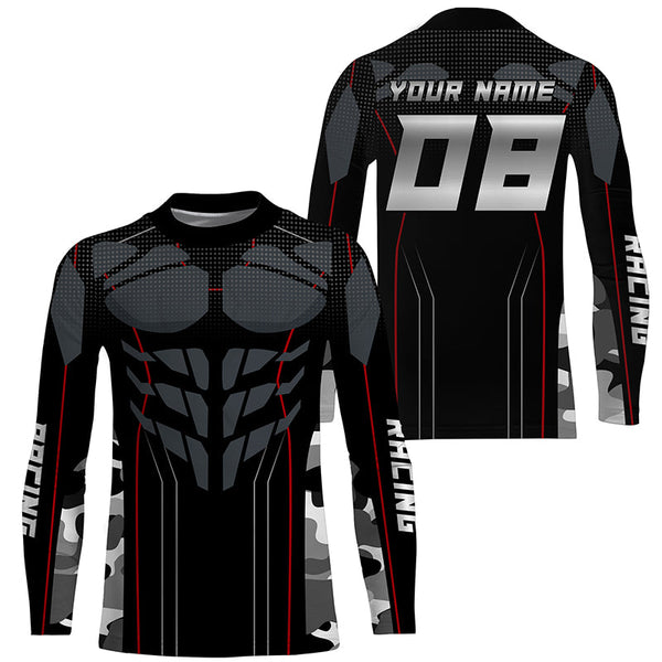 Camouflage Muscle Racing Jersey Personalized Kid Adult UPF30+ Motocross Dirt Bike Shirt NMS1229