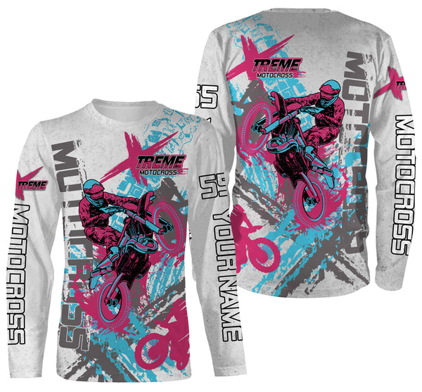 Extreme Motocross Racing All Over Printed Jersey, Hoodie, T-shirt, Custom Name Motorcycle Off-road Biker Shirt| NMS283