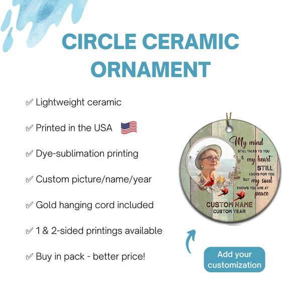 You are at peace, memorial ornament, sympathy ornament for loss, bereavement gift, in loving memory| ONT72