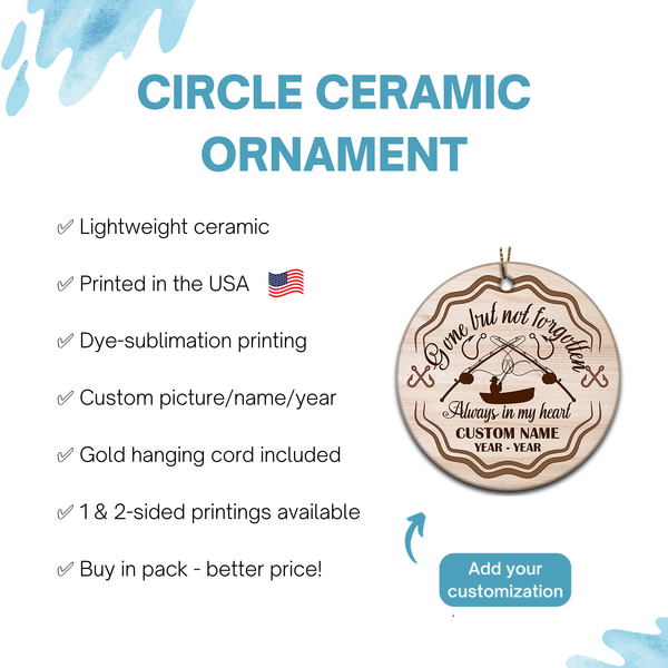 Gone Fishing in Heaven memorial ornament, remembrance Christmas ornament, fisherman memorial gifts| ONT119