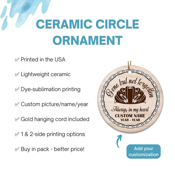 Gone but not forgotten cycling memorial ornament, sympathy ornament for mountain biker BMX cyclist| ONT11