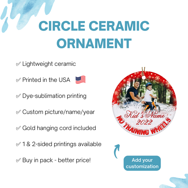 No training wheels ornament boys girls, BMX bike ornament, kids commemorative cycling ornament| ONT91