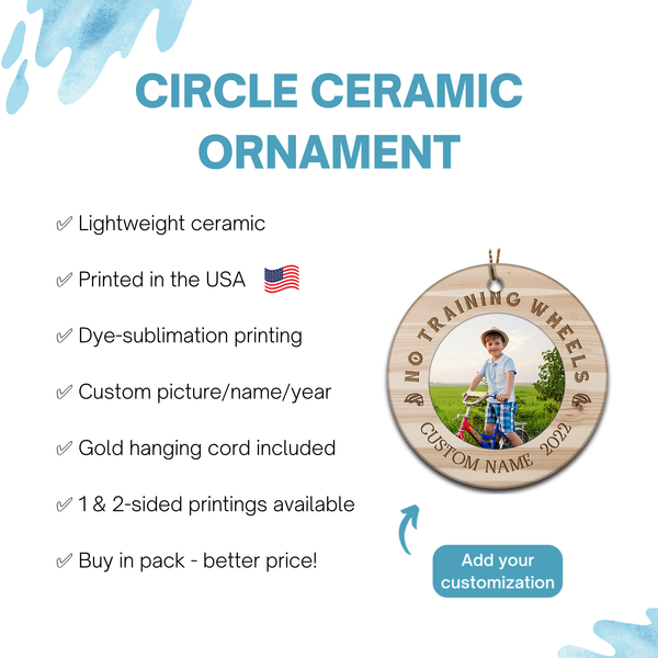 No training wheels ornament boys girls, BMX bike ornament, kids commemorative cycling ornament| ONT86