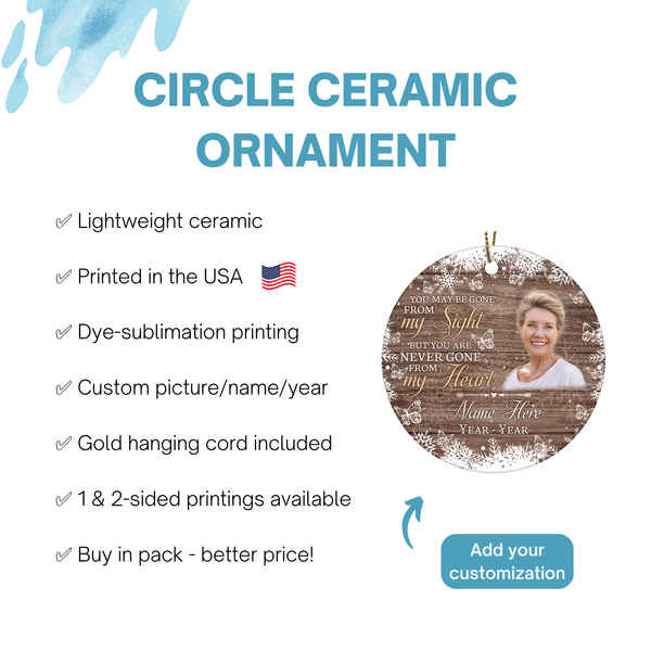 Memorial ornament customized - my angel in heaven, remembrance ornament, sympathy Christmas gifts| ONT68