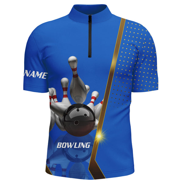 Personalized Men Bowling Quarter-Zip Shirt Custom Team bowling Jersey | Multi color NQS5947
