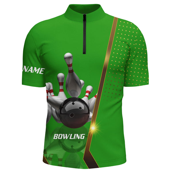 Personalized Men Bowling Quarter-Zip Shirt Custom Team bowling Jersey | Multi color NQS5947