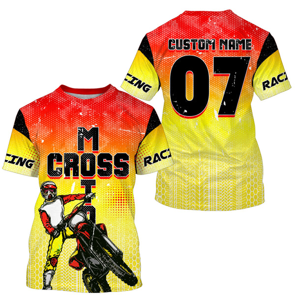 Kids men women custom name&number Motocross racing jersey dirt bike off-road UPF30+ motorcycle PDT121