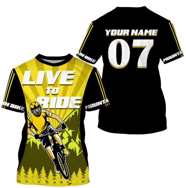Cycling Jersey, Racing Cycling All Over Print Shirt, Live To Ride Shirt, Custom Mountain Biking Jersey| JTS428