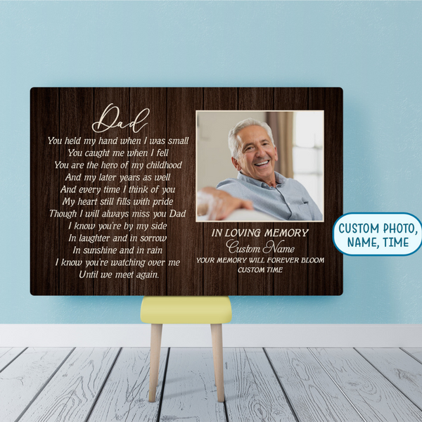 Personalized Canvas Father Memorial Gift| Dad Always Miss You| Dad Remembrance, Father Remembrance| Sympathy Gift for Loss of Father, Loss of Dad| JC909