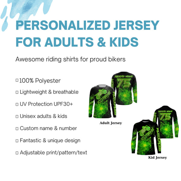 Extreme Motocross jersey personalized UPF30+ kid adult dirt bike racing long sleeves cool bikers NMS1091