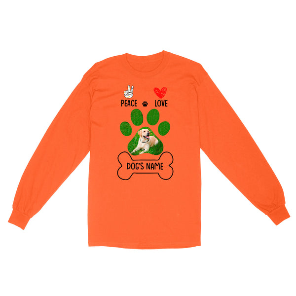 Peace love dog custom dog mom shirt, gift for dog lovers, happy mother's day dog mom D06 NQS1658 - Standard Long Sleeve