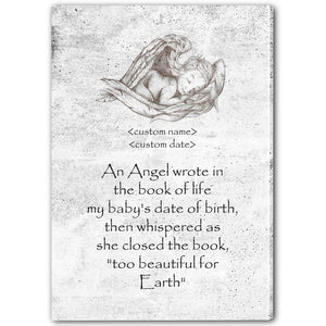 Miscarriage Personalized Canvas| To Beautiful For Earth - Miscarriage Memorial Custom Canvas| Stillbirth Miscarriage Keepsake Loving Memory| Sympathy Gift for Mom, Dad Loss of Baby| T89